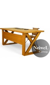 Resim Neiwel Ares Doğal Ahşap Çalışma ve Ofis MASASI-80 cm -160 cm 