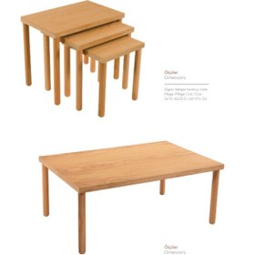 Resim Orta Sehpa Bohem Meşe Meşe Meşe Meşe 