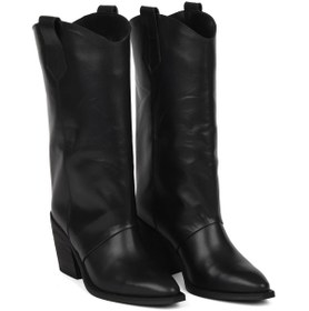 Resim Bueno Shoes Siyah Deri Kadın Topuklu Çizme 39wc1650 