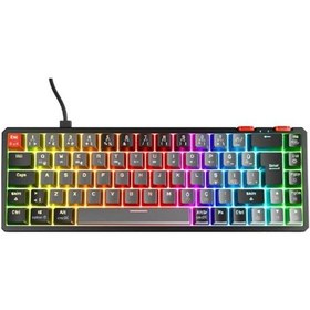 Resim Rampage Yoru Mını Gri-siyah Type-c Bağlantılı Outemu Red Swich Q Mekanik Gaming Oyuncu Klavye Rgb 