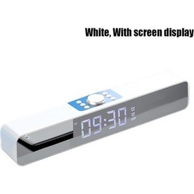 Resim Besthome1 Beyaz Usb Şarjlı Bluetooth Hoparlör, Fm Radyo, Ekranlı Alarm Saat, Termometre, Tv Bilgisayar Ses Sistemi 