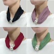 Resim Şık Kadın Dekoratif Eşarp Boyun Aksesuarı - Polyester, Düz Renk, İplik Boyalı, Esnek Olmayan, Elde Yıkanabilir, Şık Siyah, Kırmızı, Yeşil, Mor, Beyaz, Moda Boyun Takısı | Şık Boyun Aksesuarı | Polyester Kumaş 