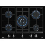 Resim Teka - GZC 75330 XBC BK - Ankastre ExactFlame Teknolojili Kristal Wok Gözlü Cam Gazlı Ocak - Döküm Izgara - Siyah - 70 cm - 112570173 