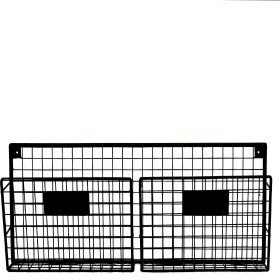 Resim Wess Dizayn Metal Duvar Rafı Dergilik, Kitaplık 2 Gözlü Yatay Evrak Rafı WD233-Y2 