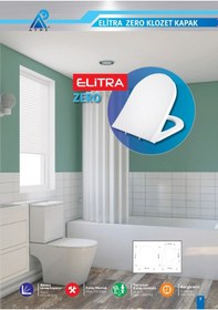 Resim Elitra Zero Klozet Kapağı Amortisörlü Yavaş Kapanan Kapak 