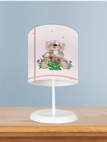 Resim Mekta Home Bebek Ve Çocuk Odası Ayıcık Ve Çiçek Desenli Abajur 