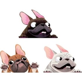 Resim Ulzyvf Komik Pug Köpek Araba Çıkartması - Pvc Pencereler Ve Kapılar İçin Dekor Sticker 