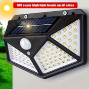 Resim 6'lı Paket 100LED Güneş Enerjili Sensörlü Işıklar, Dahili 1200mAh Şarj Edilebilir Lityum Pil, Dış Mekan Duvar Aydınlatması, Bahçe, Geçit ve Garajlar İçin 3 Aydınlatma Modlu Çit Işıkları 
