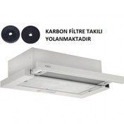 Resim Esty Çift Motor Beyaz Aspiratör+karbon Filtre Bacasız Kullanım 