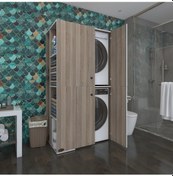 Resim Kenzlife Çamaşır-Kurutma Makinesi Dolabı Kapaklı Foka Crd 180*090*60 Banyo Arkalıksız Çok Renkli 