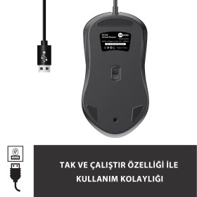 Resim Lecoo M1102 Usb Kablolu 1200dpı 3 Tuşlu Optik Mouse Siyah 