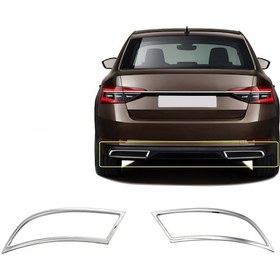Resim Nova Krom Skoda Superb Krom Egzoz Çıkışı 2 Parça 2020 Ve Üzeri 