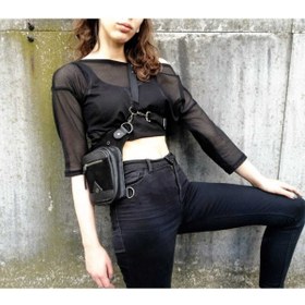 Resim Crow'sRoom Handmade Deri Bel Ve Bacak Çantası (KÜÇÜK MODEL SİYAH) 