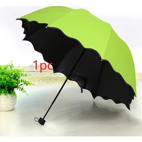 Resim Xuweiwei 1 Adet Taşınabilir Açılır Kapanır 8 Bölmeli Light Green Polyester Seyyar Şemsiye 