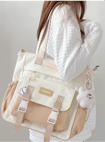 Resim Çanta Kadın Üniversite Öğrenci Taşıma Çantası Kız Büyük Kapasiteli Bir Omuz Çok Yönlü Crossbody Çanta A.Haki Açık Haki 