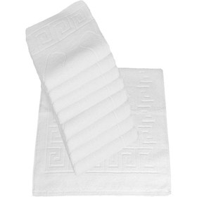 Resim 10 Lu Otel Ayak Havlusu Bukle Ayak İzli 50x70 Cm Beyaz 20/2 Ring 250 Gr Beyaz 