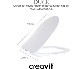 Resim Terra Rim-Off Asma Klozet ve Duck Duroplast Yavaş Kapanan Kapak Seti 