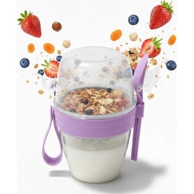 Resim Corcoz Pratik Kaşık Çatallı Müsli Yoğurt Yulaf Salata ve Atıştırma Kabı 700 ml - CZ116 