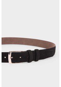 Resim Defacto Erkek Dikdörtgen Toka Suni Deri Jean Kemeri G8204axnsbk27 Siyah-bk27 