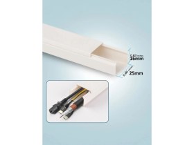 Resim 4 Metre Kedinden Yapışkanlı Kablo Kanalı 4m (10 Adet x 40CM) Kablo Gizleyici 25X16MM 