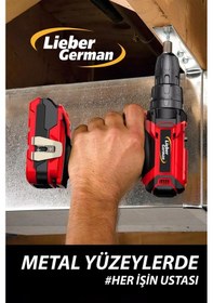 Resim Lieber German V-Tec 1200 Li-Ion Darbeli Çift Akülü Sarjlı Vidalama Matkap 