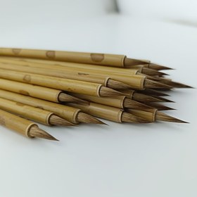 Resim Geleneksel Çin Kurt Kılı Kaligrafi Fırçası, İnce Boyama ve Suluboya Sanatı İçin 