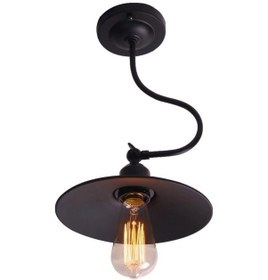 Resim Retro Metal Siyah Mafsallı Tavan Plofyoner Rustik Tekli Sarkıt 