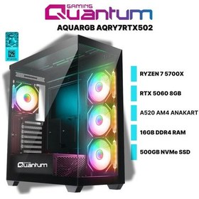 Resim Quantum Gaming Aquargb AQRY7RTX502 Ryzen 7 5700X 16 GB 500 GB Nvme SSD RTX5060 Free Dos Masaüstü Oyuncu Bilgisayarı 