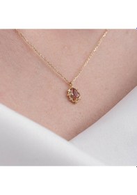 Resim Vintage Tasarım Zultanit Renk Değiştiren Taşlı Minimal 925 Ayar Gümüş Kolye 