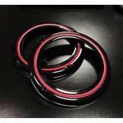 Resim woodhub Peteksiz Kırmızı Neon Işıklı 20CM Midrange ve Hoparlör Kapağı 1takım 2adet Hoparlörünüz Görünür 