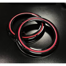 Resim woodhub Peteksiz Kırmızı Neon Işıklı 20CM Midrange ve Hoparlör Kapağı 1takım 2adet Hoparlörünüz Görünür 
