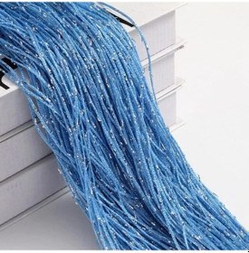 Resim Gajeena "modern Mavi Boncuk Perde - 1x2m Pvc Kaplama, 3d Efektli Dekoratif Kapı Perdesi" 