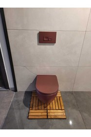 Resim Tahtakale Doğal Ahşap Kaydırmaz Klozet-duşakabin Paspası Kasa Model (60*60 Cm.) 