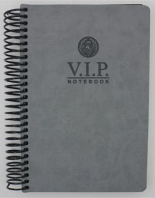 Resim Vip Spiralli Deri Kapak Defter 140 Yaprak Çizgili 17x24 Açık Gri 