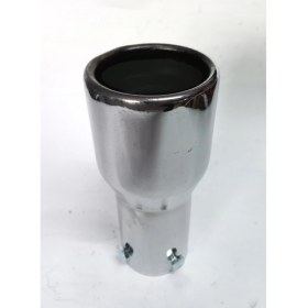 Resim 5.1 Cm. Antipas Iç Kaplamalı Sök / Tak Vidalı Yuvarlak Sessiz Nikelaj Egzoz Eksoz Ucu 