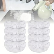 Resim 10'lu Paket Evrensel Mikrofiber Buharlı Mop Pedleri, Yeniden Kullanılabilir Yıkanabilir Yedek Bezler El Buharlı Temizleyiciler için, Çoğu Model ile Uyumlu 