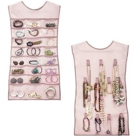 Resim Bucuks Elbise Şeklinde Takı Düzenleyici İki Taraflı Mücevherler Ve Takılar İçin Takı Organizer Renkli 