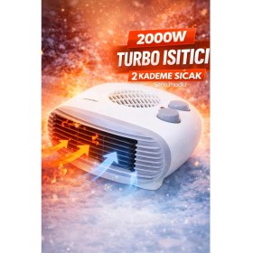 Resim Buğz Elektrikli Isıtıcı Fan 2000W 2 Kademeli Isıtma & Serin Hava Özelliği Priz Soba 