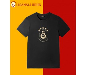 Resim Galatasaray Lisanslı 5 Yıldız Siyah Şampiyonluk T-Shirt 