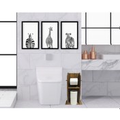 Resim Bk Home Doğal Masif Ahşap Tuvalet Kağıtlığı Ve Dekoratif 3’Lü Ahş (551051982) Bk