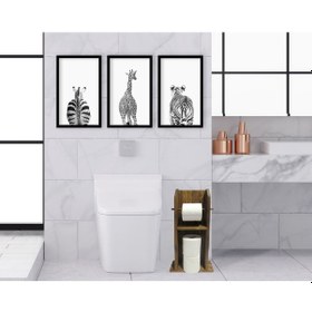 Resim Bk Home Doğal Masif Ahşap Tuvalet Kağıtlığı Ve Dekoratif 3’Lü Ahş (551051982) 