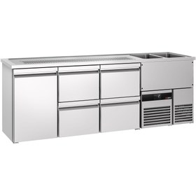 Resim Bira Tezgahı - 2500x700mm - 1 Kapı ve 4 Çekmeceli (Sağ) 