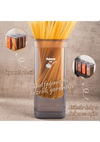 Resim Porsima 432 Gr 6 lı Etiketli Kare Un Erzak Bakliyat Saklama Kabı Takımı Seti 1.70 Lt - Gri 