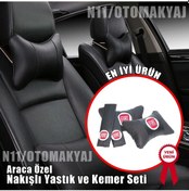 Resim Fiat Oto Koltuk Kılıfı Ve Başlık Uyumlu Deri Yastık Set 