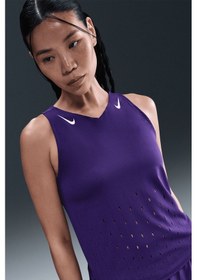 Resim Nike Dri Fit Aeroswift Running Adv Singlet Tank Top Purple Lazer Kesim Koşu Atleti Mor 