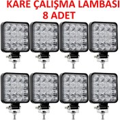 Resim 8 Adet 11x11 16 Led Kare Off Road Traktör Tir Kamyon Sis Fari Sis Lambasi Çalisma Lambasi Projektör 