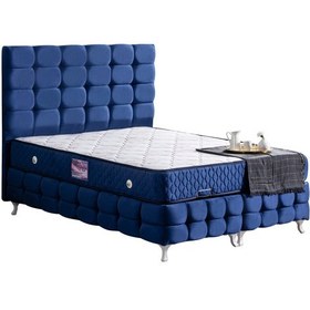 Resim Setaymobilya Baza, Duke Lux Çift Kişilik Lacivert Baza + Başlık + Deluxe Yatak 