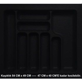 Resim Starax 54 Cm - 49 Cm Çekmece İçi Kaşıklık Antrasit 