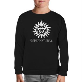 Resim Supernatural Logo Siyah Çocuk Sweatshirt 