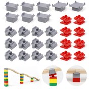 Resim Oyuncaklar için 28 Parça Bağlantı Elemanı - 4 Fonksiyonel Tip, Büyük Yapı Blokları ve Ahşap Tren Rayları ile Uyumlu, Yaratıcı Oyun ve Montaj İçin 